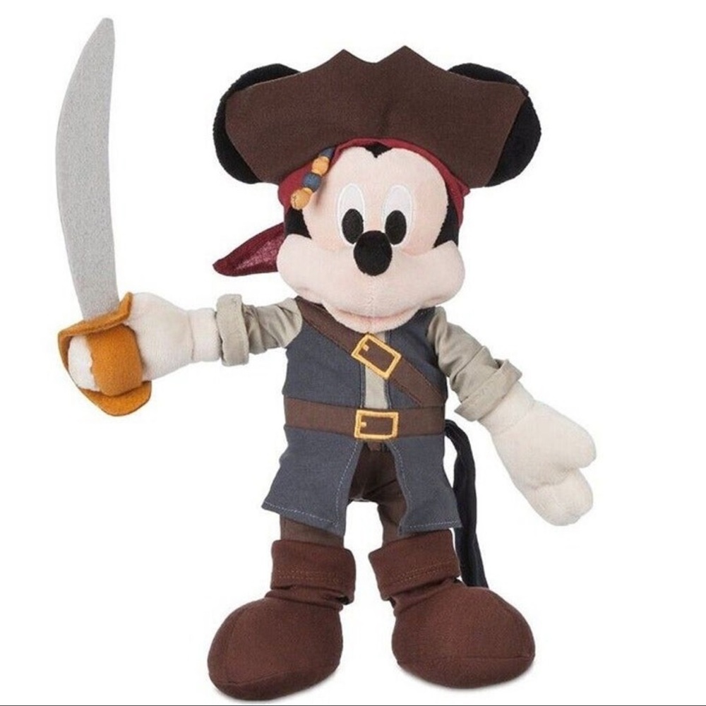 Disney Parks Mickey Mouse Pirates Of The Caribbean Jack Sparrow Plush 12'' NWT